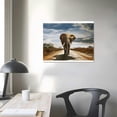 thumbnail image 4 of Nawypu  D1275 Elephant Canvas Prints Wall Art Animals Photo Pictures Painting on Canvas Decor for Living Room Bedroom Home Office kitchen Wall Decor Stretched and Framed Grey Landscape, 4 of 6