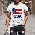 thumbnail image 4 of Ceisia Men's USA Flag Print T-Shirt Crew Neck Short Sleeve Patriotic Casual Tee for Men White XXXXXL Big & Tall Gifts for Father, 4 of 5