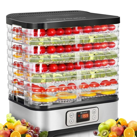Deshidratador de alimentos Homdox 8 bandejas sin BPA con temporizador 72H 400W