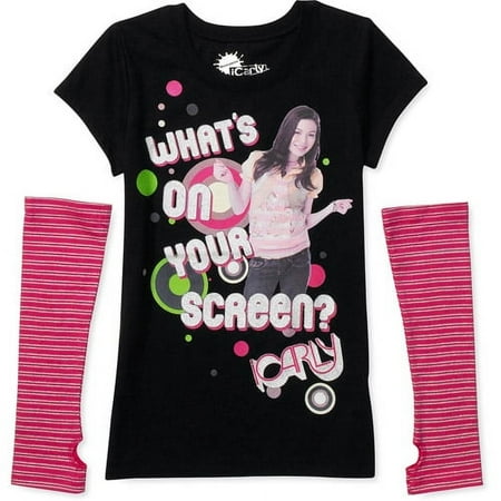 Nickelodeon - Girls' iCarly Tee and Arm-Warmers