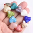 thumbnail image 4 of U8MO 5PCS 18mm Heart Shape Handmade Lampwork Glass Loose Beads for Jewelry Making-Deep Blue, 4 of 4
