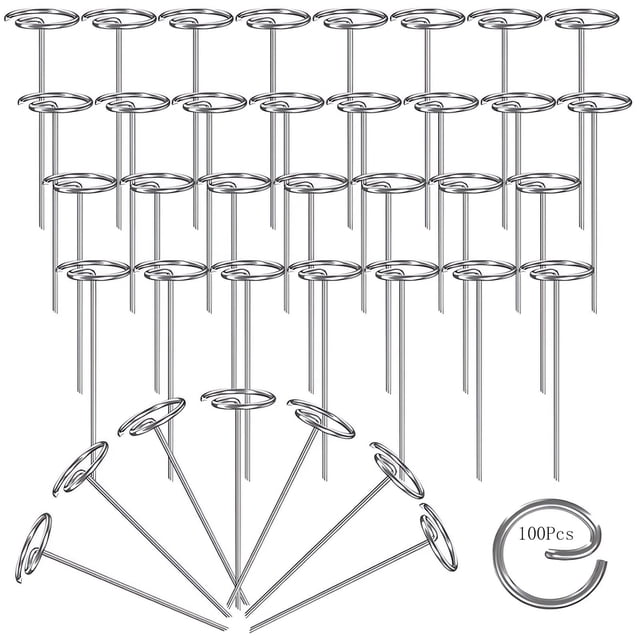 100 Pcs Circle Top Landscape Staples, 6 Inch G-Shaped Thickened Galvanized Garden Staples, Rust-Resistant Ground Cover Pins for We