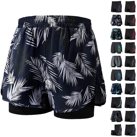 Juesizh Mens Swim Trunks Plus Size Flat Angle Beach Swim Shorts Fashion Casual Print Elastic Waist Swimming Bathing Suits