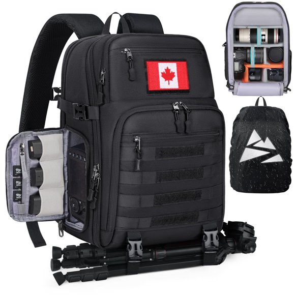 SDYSM Sac à Dos pour Appareil Photo Sac Professionnel pour Appareil Photo Reflex Numérique Étui Sac à Dos pour Appareil Photo d'Ordinateur Portable avec Support Trépied Sac d'Accessoires de Couverture de Pluie