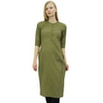 thumbnail image 1 of Phagun Indian Women's Straight Kurta Green Tunic Ethnic Dress Kurti Style-6, 1 of 2