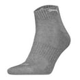 thumbnail image 2 of Puma Unisex 12-Pack Cushioned Quarter Socks, Logo, Solid Colour Grey 35-38 (2.5-5 Uk), 2 of 3