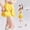 Yellow, variant on Girls Tennis Skirts, Casual Cute Kids Girls Athletic Skorts with Pocket Liner, 2 in 1 High Waist Workout Sports Quick Dry Running Shorts(Yellow,5-6 Years)