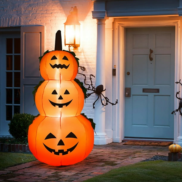 Giantex Halloween 6FT Inflatable Stacked Pumpkins With LED Lights Blow