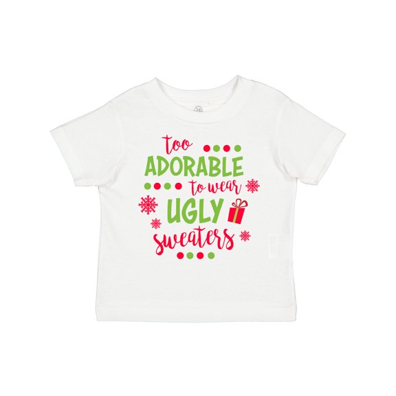 Inktastic Too Adorable to Wear Ugly Sweaters Boys or Girls Toddler T-Shirt