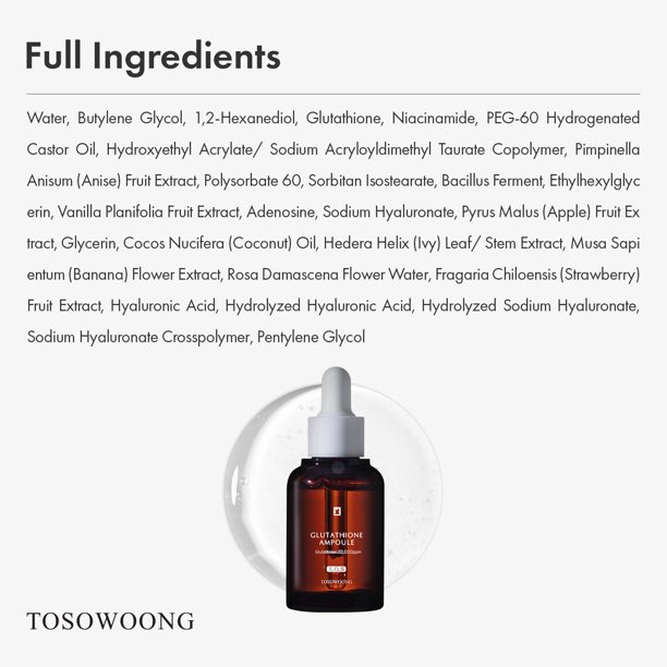 glutathione suero de Glutatin 30ml | Suero Hidratante y Aclarante para Piel Seca | Suero Facial Antiarrugas, Hidratante y Reafirmante | Potenciador de Elasticidad 24 Horas | Acabado Ligero y No Graso Glutathione: Benefits and Supplements