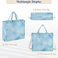 thumbnail image 6 of Corduroy Tote Bag for Women Shoulder Handbags Fashion Ladies Purses Satchel Messenger Bags Light Blue Icy Texture S, 6 of 8