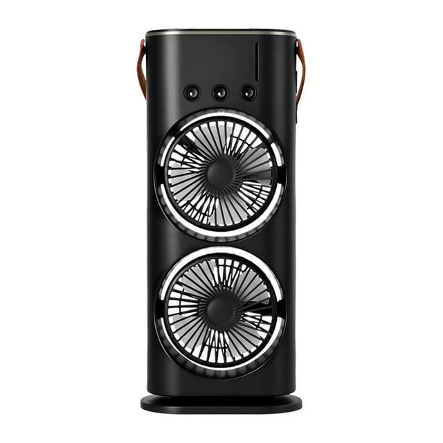 Maytalsory Air-cooled Water Tank Fan With LED Light For Scale Coverage: This Easy Cooling Dual Motor Rechargeable Humidifier Fan Air