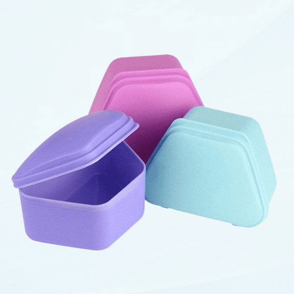 1 Bulk Pack Denture Cases, Dental Box For Artificial Teeth, Mouth Guard, Night Guard, Gum Shields, Retainers - Soaking & Cleaning Supplies For Travel, Storage Containers (As shown)