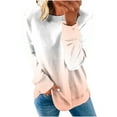 thumbnail image 2 of Jsaierl Womens Sweatshirt Cute Gradient Graphic Sweatshirts Round Neck Dressy Casual Sweater Tops Trendy Long Sleeve Blouses Winter Saving, 2 of 5