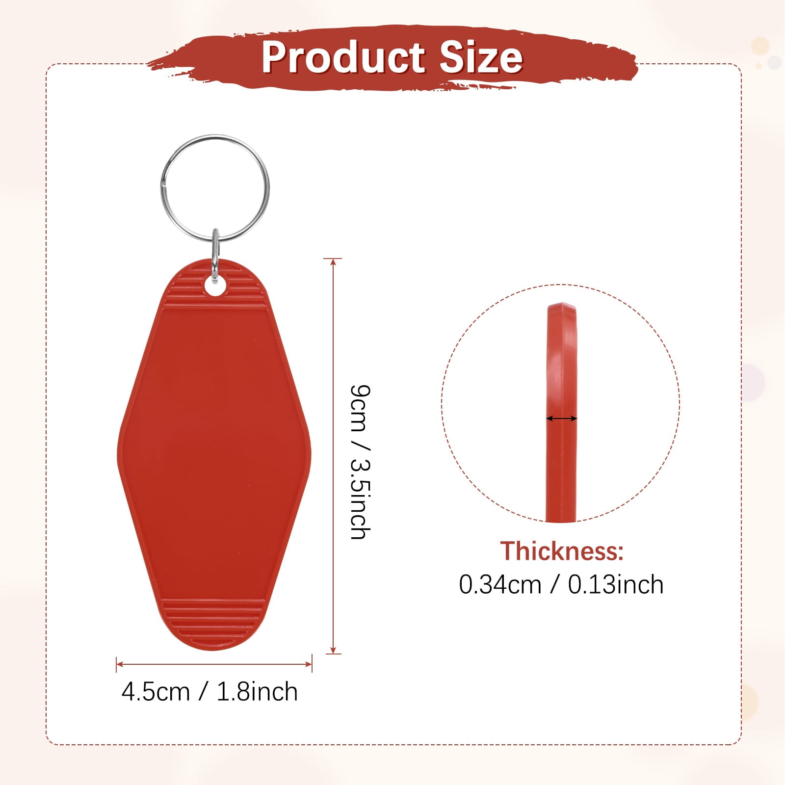 Blank Hotel Keychain Tags [60PCS] - Plastic Rhombus Blank Motel Keychain for Luggage Labels [Wine] Vintage Key Tags