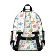 thumbnail image 3 of Dinosaur and Floral White Pattern Cute School Backpack Bag for School with Padded Back and Adjustable Shoulder Straps 15.25"x11.5"x5.25", 3 of 5