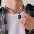 thumbnail image 4 of Initial A-Z Necklace for Men,Stainless Steel Square Letter Pendant Chain for Mens, 20+2 Inch, 4 of 6