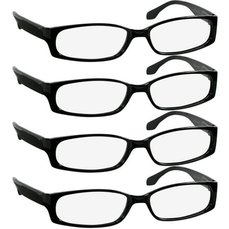 Reading Glasses | Best 4 Pack of Readers Women and Men | Stylish Look and Crystal Clear Vision When You Need It! | Comfort Spring Arms & Dura-Tight