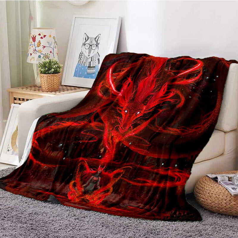 Colorful Dragon Blanket Dragon Blanket Soft Flannel Fleece Throw