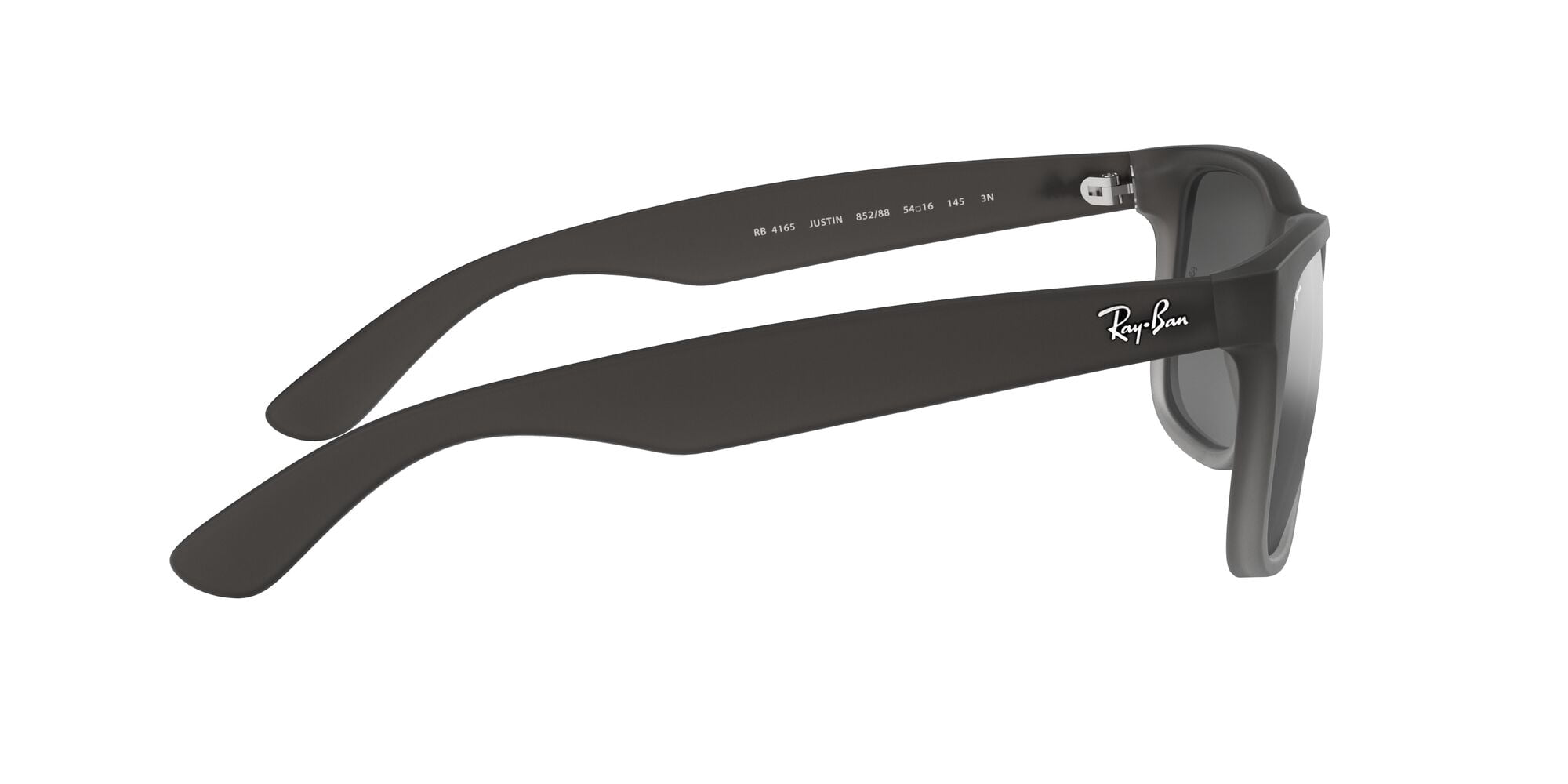 Ray-Ban Justin Sunglasses for Women and Men with Rubber Grey Frames and Grey Mirror Lenses, Size 55