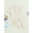 thumbnail image 3 of Bagilaanoe Newborn Baby Girl Boys Summer Jumpsuit Long Sleeve Bodysuit 3M 6M 12M 18M Infant Footless One Piece Romper, 3 of 8