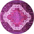 thumbnail image 1 of Ahgly Company Indoor Round Medallion Pink Traditional Area Rugs, 3' Round, 1 of 4