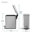 thumbnail image 4 of Home Zone Living 1.3 Gallon Slim Stainless Steel Trash Can with Step On Pedal and Soft Close Lid, Silver, 4 of 8