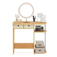 thumbnail image 5 of Furinno Go Green 32-Inch Oak Computer Desk, Office Desk with 2 Side Shelves and Storage Bins, Rectangular Home Office Desk, Gaming Desk for Home Office, Bedroom, Study Room, Light Beech, 5 of 5