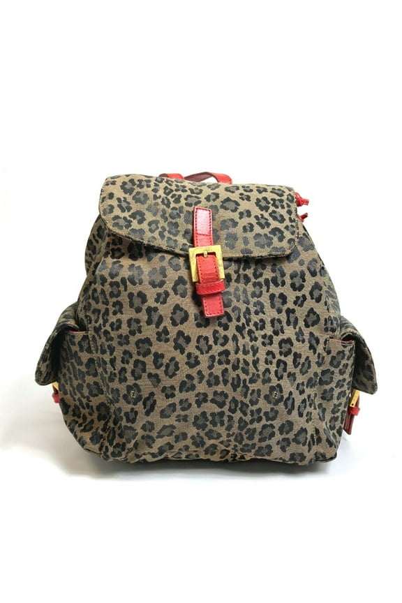 Pre-Owned Fendi Backpack Backpack Brown x Red (Fair)