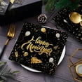 thumbnail image 6 of Hometravel New Year Paper Napkins, Black Gold Party Design, 20-Piece Disposable Tableware for Holiday Celebration and Event, 6 of 6