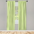 thumbnail image 2 of Ambesonne Striped 4-Panel Curtains, Vertical Lines Retro Summer, 56"x63", Apple Green and White, 2 of 4