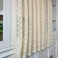 thumbnail image 4 of Rustic Crochet Curtain Valance for Living Room Vintage Lace Curtains for Kitchen Window Curtain Tiers for Cafe Window Rod Pocket Hollow Sheer Room Divider Curtains, 4 of 7