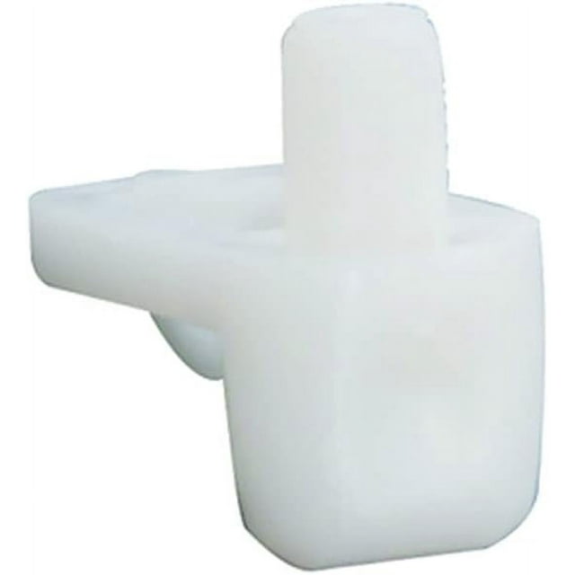 HUGFEGWE L-Shaped Shelf Support Pegs Shelf Bracket Pegs with Plastic for Kitchen Bookcase Shelf Cabinet Closet Shelf Pins Support White 5mm 50PCS CJB91-25580
