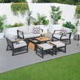 thumbnail image 2 of Direct Wicker 7-Piece Outdoor Aluminum Furniture Set Patio Sectional Sofa Conversation Set, Black, 2 of 10
