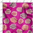 thumbnail image 2 of Soimoi Pink Rayon Fabric Rose Floral Decor Fabric Printed Yard 42 Inch Wide, 2 of 6