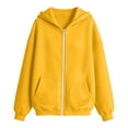 thumbnail image 5 of WQNVRNR Girls Zip up Hoodie- Loose Casual Warm Long Sleeve Kids Fall Sweatshirt Jackets Yellow Size 6, 5 of 9