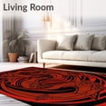 thumbnail image 2 of ODIKA 6'x9' Machine Washable Non-Slip Area Rug, Mystical Dragon Warrior Decorative Floor with Intricate Battle Scene High Traffic Rug, Red, 701062, 2 of 7