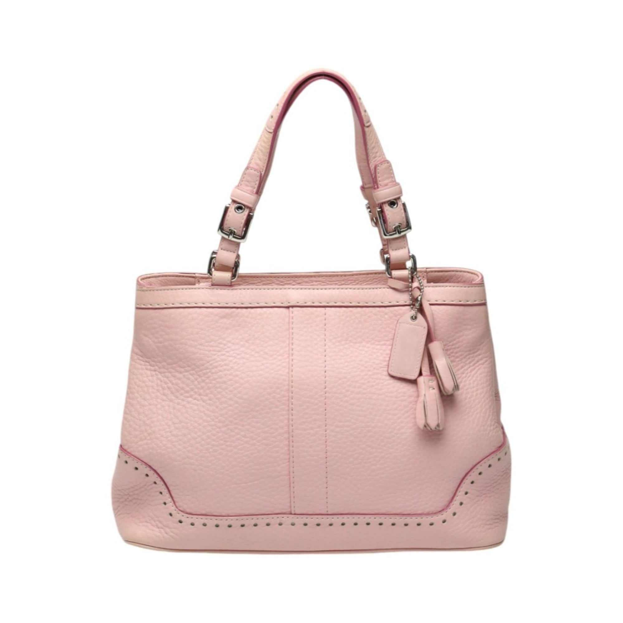 Pre-Owned Coach Hamptons Fringe Leather Handbag 5055 Pink (Fair
