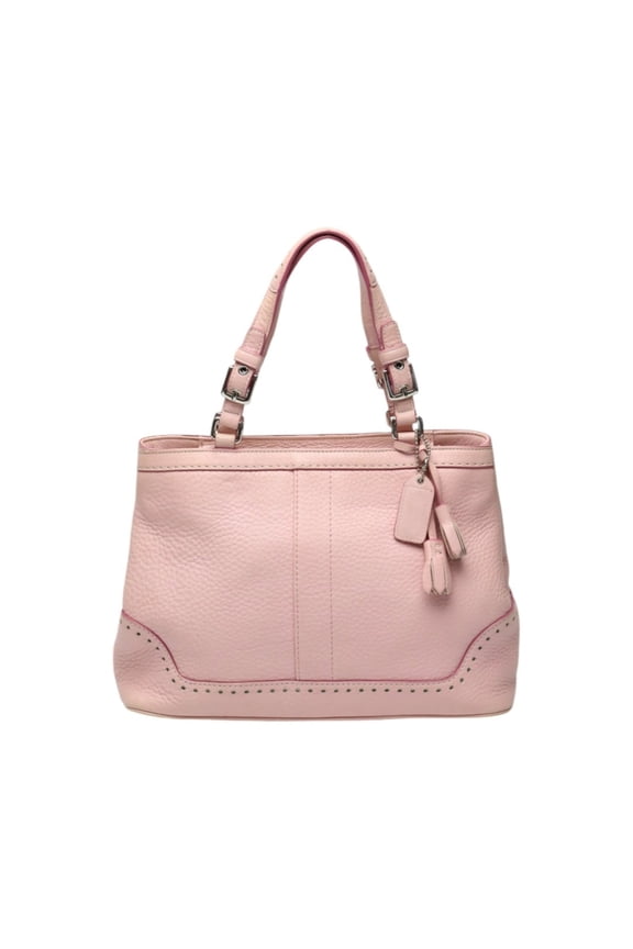 Pre-Owned Coach Hamptons Fringe Leather Handbag 5055 Pink (Fair)