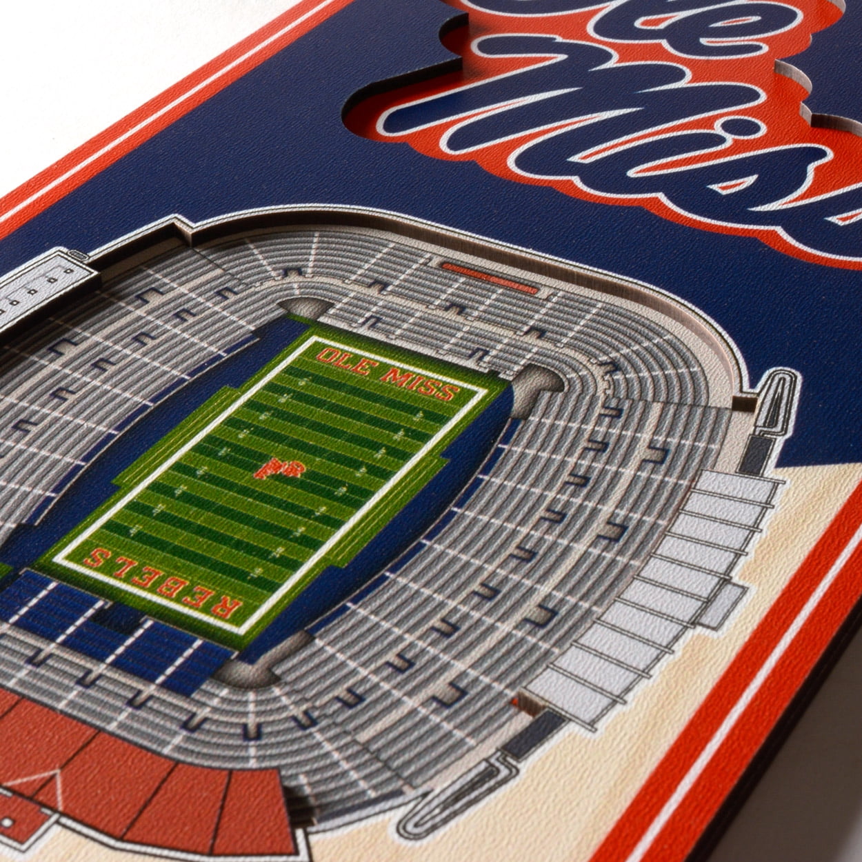 YouTheFan NCAA Mississippi Rebels 6'' x 19'' 3D Stadium View Banner