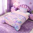 thumbnail image 2 of meiyoeat Pastel Cloud Star Twin Comforter Sets,Colorful Rainbow Pattern Bedding Set For Girl,Reversible,2 Pieces,1 Comforter and 1 Pillowcase, 2 of 7