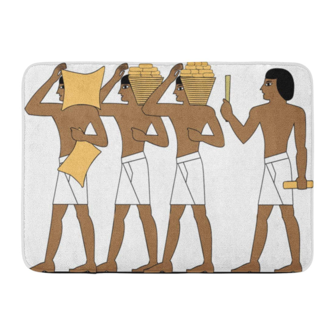 GODPOK Craftsmen Egyptian Ancient Egypt Builders Group of Pyramid Hieroglyph People Rug Doormat