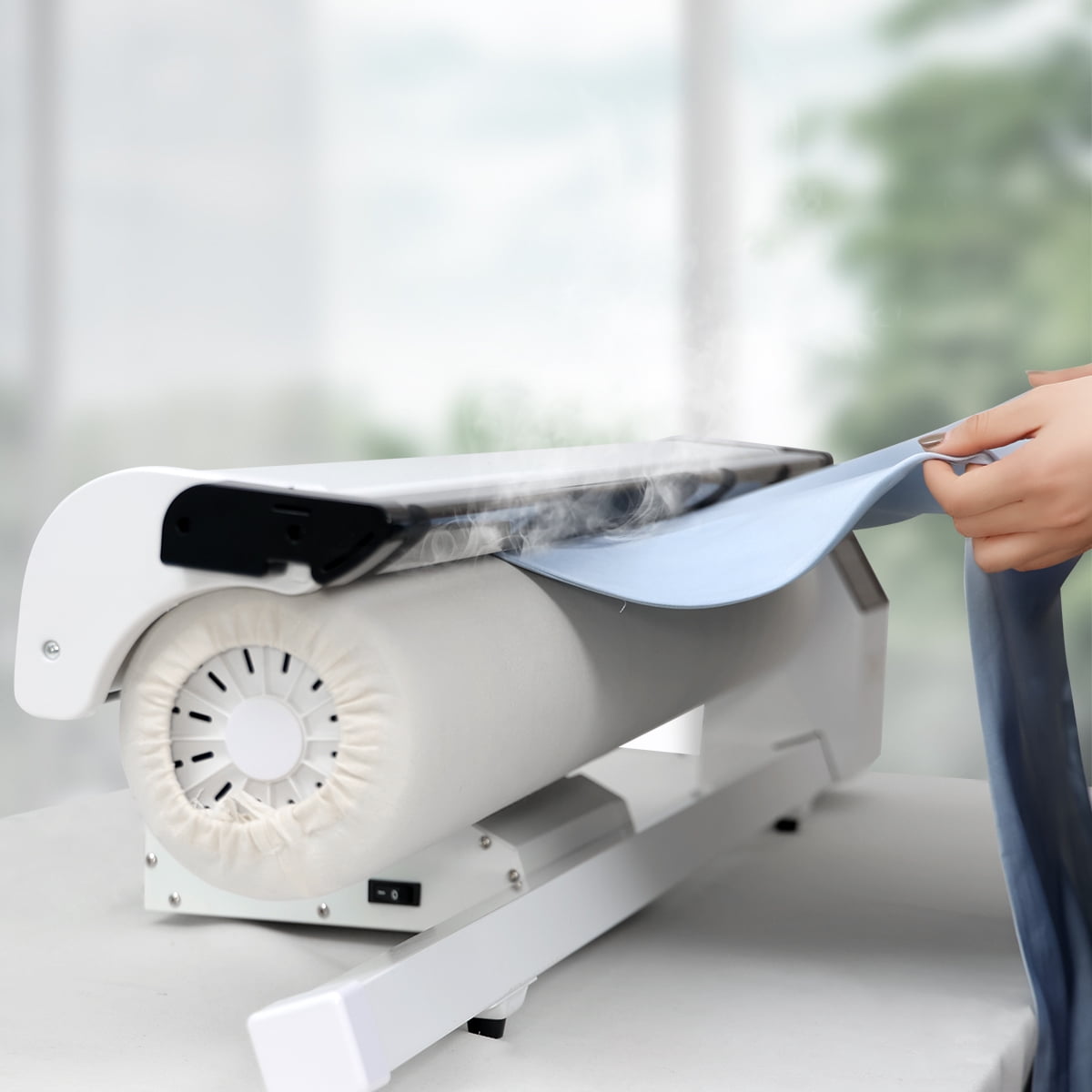 Rotary Press Iron Steamer Machine Foot Pedal and Touch Screen Control Hotel Home Usage for Bedsheets Curtains Big Area Fabric Iron In One Go