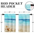thumbnail image 2 of Beach Sea Shells Ocean Kitchen Curtains, Summer Starfish Tropical Short Window Curtains Set of 2, Window Treatment Tier Curtains for Kitchen Over Sink Bathroom Dining Room Decor (26x36 Inch), 2 of 6