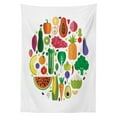 thumbnail image 3 of Ambesonne Vegetable Art Tablecloth Rectangular Table Cover, Yummy Food Circle, 60"x84", Multicolor, 3 of 4