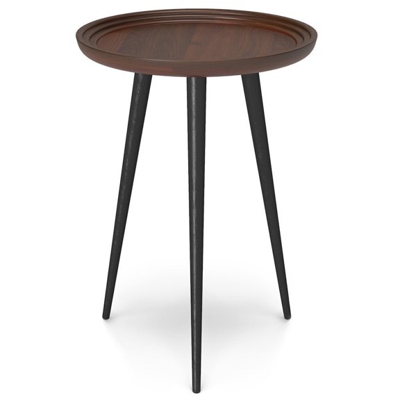 Simpli Home Clairmont Modern Industrial 18 inch Wide Metal Round Side Table in Cognac