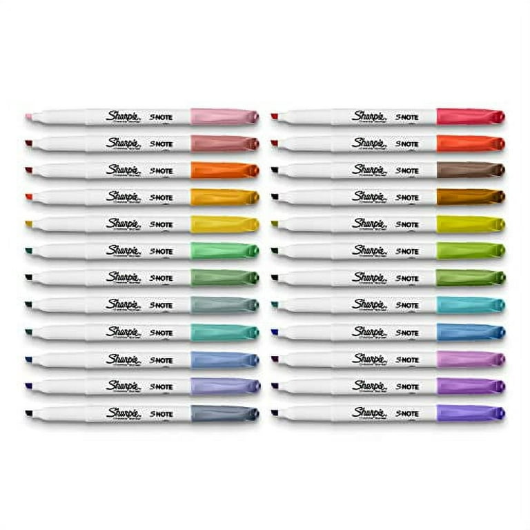 Sharpie S Note Creative Markers Chisel Tip Assorted Colors 24 Pack