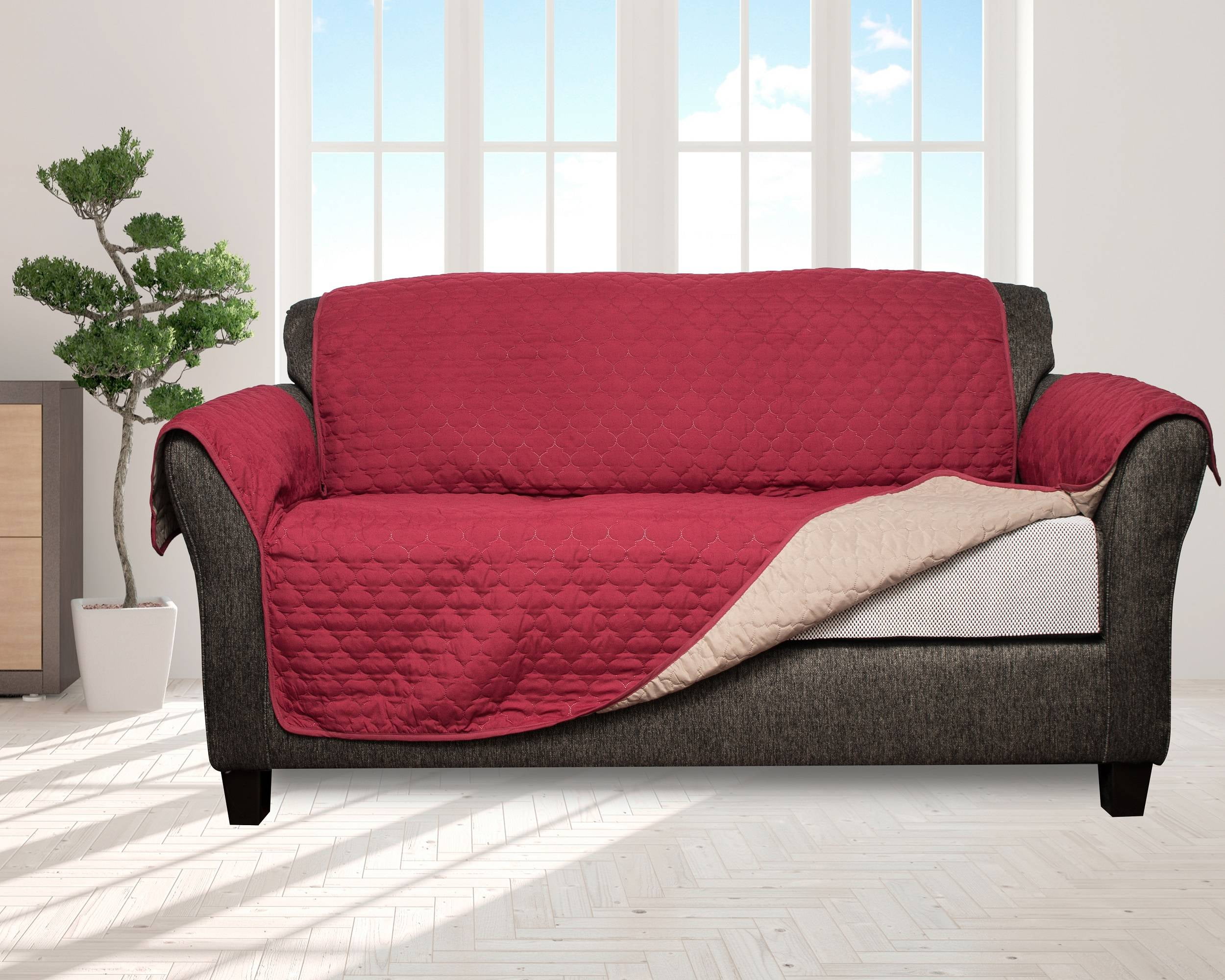 Reynold Reversible Water Resistant Loveseat Cover With Pockets in