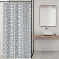 thumbnail image 4 of Stall Small Boho Gray Half Size Shower Curtain Chevron Herringbone Striped Geometric 36Wx72H Inch Single Narrow Tiny Walkin Stand Up Fabric Decor Bathroom Polyester Waterproof 7 Pack Hooks, 4 of 6