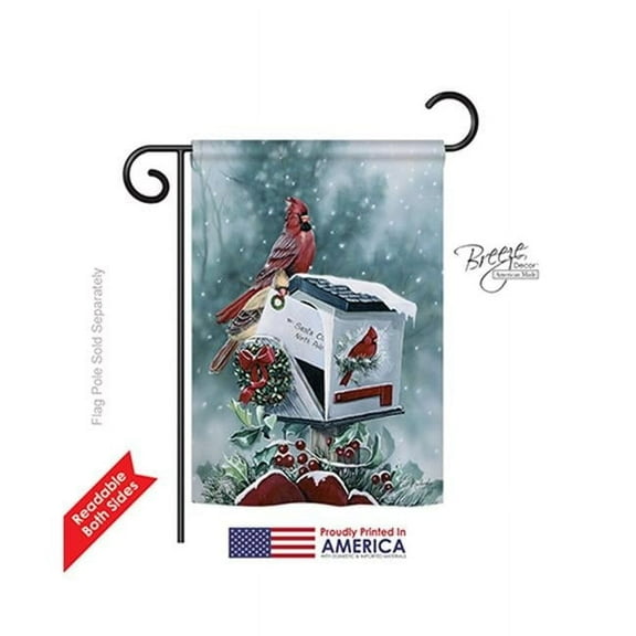 Breeze Decor 64096 Christmas Christmas Cardinals 2-Sided Impression Garden Flag - 13 x 18.5 in.